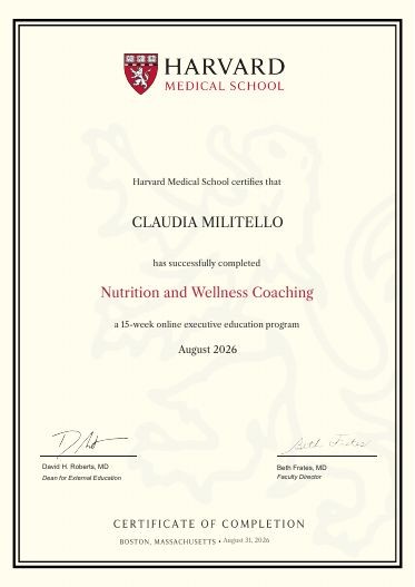 Certificat Harvard Medical School — Nutrition and Wellness Coaching